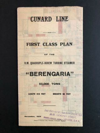 Rms Berengaria - Cunard Line | 1924 First Class Deck Plan
