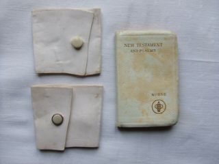 1959 Vintage Nurses Pocket Bible,  Testament And 2 Detachable Uniform Cuffs