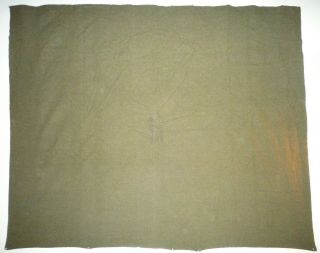 Vintage Us Military Field Gear Army Od Green 79 " X 62 " Wool / Blend Bed Blanket