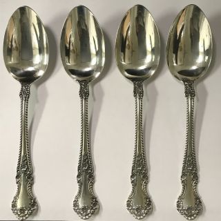 English Rose By Durgin Set Of 4 Sterling Silver Place Soup Spoon 7 "