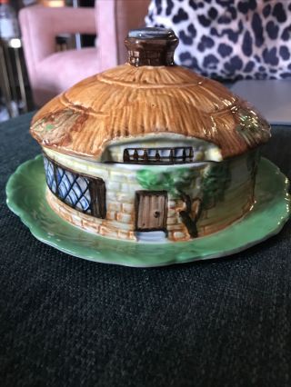 Vintage Beswick Ware Sugar Bowl Thatched Cottage Theme Made In England 247