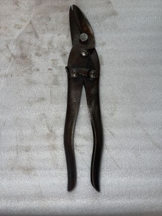 Vintage Chas Klenk Double Cut Tin Snips Wilm.  Del.  W/airplane Logo (made In Usa)