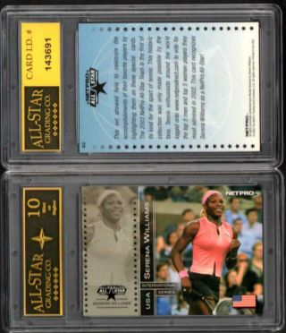 Serena Williams 2003 Net Pro International Rookie Card 82 Graded Asg 10 H