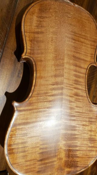 Antique German Tiger Maple Violin 2 Bows Case