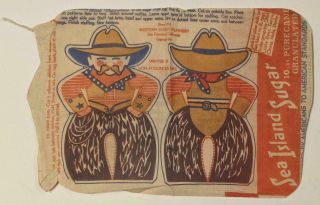 1935 Vintage Sea Island Sugar Sack,  Printed Cowboy Doll Pattern San Francisco Ca