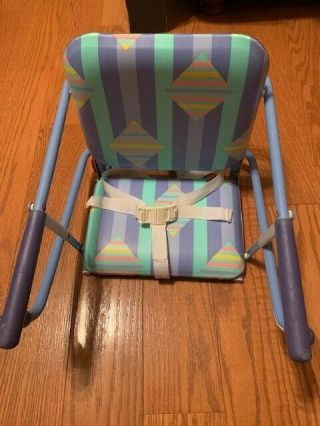Graco Tot Loc Lock Clip On Table Top High Chair Booster Seat Vintage Blue