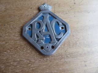 Vintage Chromed Rac Metal Car Badge