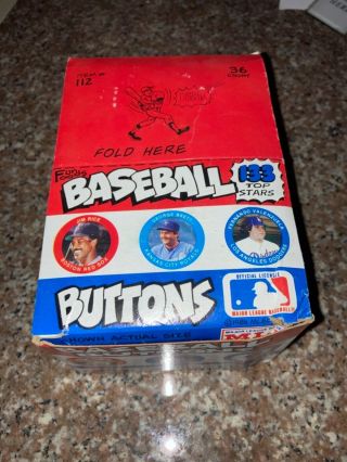 Baseball Buttons Fun Foods Full Box 36 Packs Vintage Mlb 1984