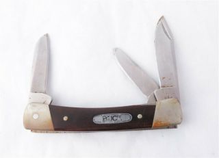 Vintage Buck 703,  Folding Knife Wood Handle 3 Blade