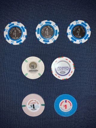 Vintage Collectible Set Of $1 Bahamas Casino Chips - Playboy Club & Others