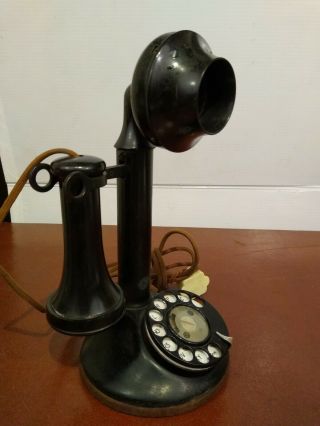 Antique Kellogg Candlestick Rotary Telephone