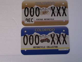 Colorado Vintage And Collector Motorcycle License Plates,  Tags,  Rare