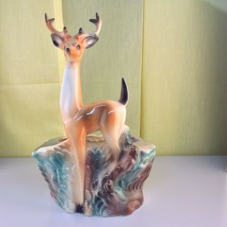 Vintage 1959 Maddux Of California Pottery Ceramic Deer Planter