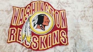 Extra Large 11 " X 10 1/2 " Vintage Washington Redskins Embroidered Patch