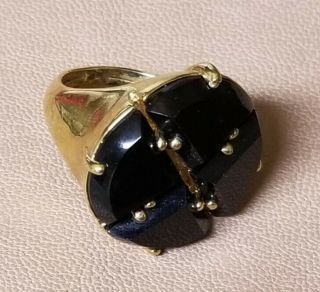 Vintage Signed Monet Gold Tone Designer Fashion Cocktail Ring,  Size 8