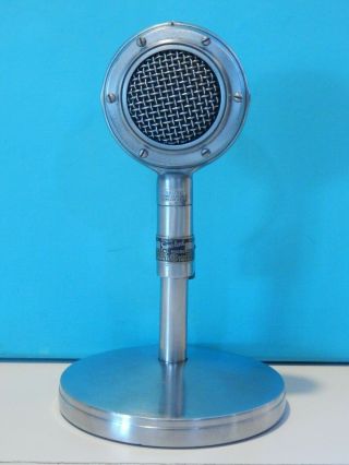 Vintage 1930s Shure 70h Crystal Microphone & Electro Voice Stand Antique Deco
