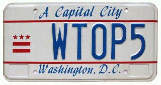 Wtop News Radio Station 103.  5 Fm Washington Dc Personalized Vanity License Plate