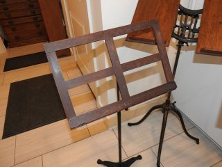 Choice Of 1 Of 2 Antique Cast Iron & Oak Dictionary/bible/music/library Stand