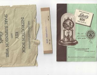 Vintage Schatz 400 Day Clock Instruction Book And Spare Suspension Wire