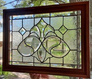 Beveled Stained Glass Panel Window Art Suncatcher Victorian Design Tiffanystyle