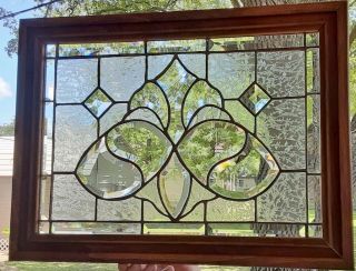 Beveled Stained Glass Panel Window Art Suncatcher Victorian Design TiffanyStyle 2