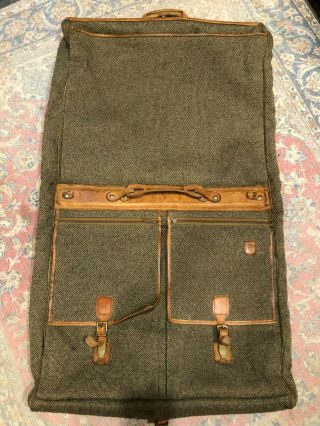 Hartmann Tweed and Leather Trim Suit Garment Bag Vintage 3