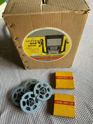 Vintage Vernon 808 8 Mm Movie Film Dual Editor & Viewer W/box & Instructions
