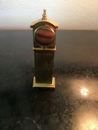Vintage Xonodu Quartz Gold Tone Mini Grandfather Clock 3