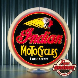 Indian Motorcycles - 13.  5 " Glass Advertising Globe - Made By Pogo 