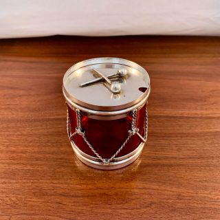 Blackinton Sterling Silver & Ruby Glass Drum Form Jam Jar / Honey Pot - No Mono