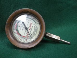 Vintage brass Pow ' r Lux Aviation Type compression tester Test Master 1940s 2