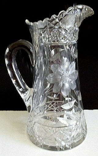 Antique American Brilliant Cut Crystal Glass Handle 11 