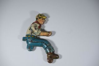 Vintage Tin Wind - Up Marx Part Farmer Tractor Driver Good Cond.