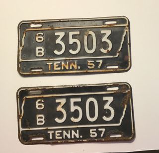 Vintage Tennessee 1957 License Plate