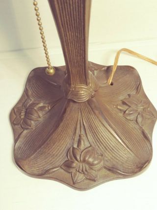 Bronze Art Nouveau Tiger Lily Lamp Base Deco/nouveau/handel Era 14.  75 Ht Vg