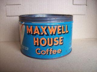 Vintage Maxwell House Key Wind 1 Pound Coffee Tin Can - No Lid