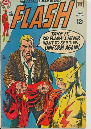 Flash Comic Book 189 Dc Golden/silver Age Superman Vintage 99 Cents