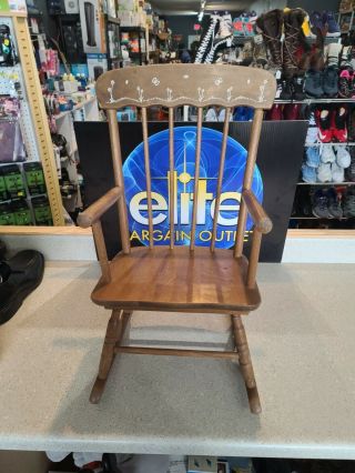 Vintage Child Hard Wood Rocking Chair