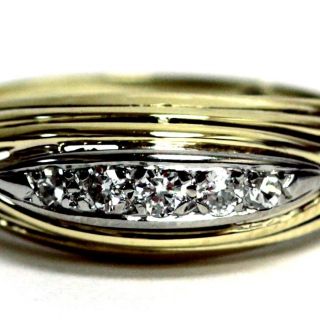 14k yellow gold.  16ct SI1 H round diamond ring band 3.  5g estate vintage antique 3
