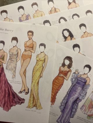 Halle Berry Paper Doll By Ralph Hodgdon Full Color Sheets 2005 Movie Glamour