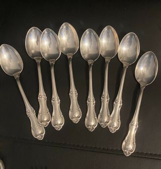 (8) International Joan Of Arc 6 In Sterling Place/oval Soup Spoons - " S " Monog