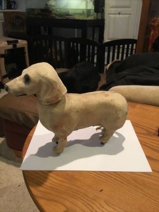 Antique Clockwork Toy Dachshund Dog - French Roullet Decamps?