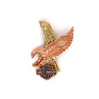 Harley Davidson Emblem 10k Yellow & Rose Gold Eagle Pendant 147