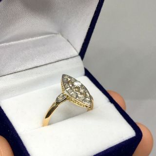 Art Deco 18k Gold And Platinum Diamonds Ring