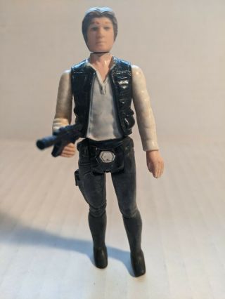 Vintage Star Wars 1977 Han Solo Small Head Figure With Weapon
