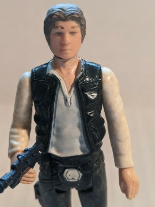 Vintage Star Wars 1977 Han Solo Small Head Figure With Weapon 2