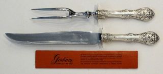 Vintage King Edward / Gorham Sterling Silver Huge Carving Set / 13 " Knife Fork