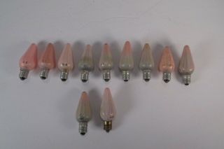 11 Vintage Ge Pink C - 6 Christmas Light Bulbs,  All Work