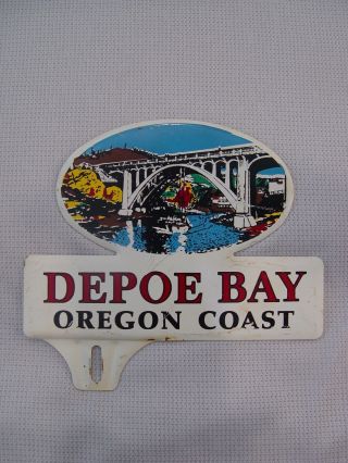 Vintage Depoe Bay Oregon Coast Graphic Souvenir License Plate Topper