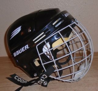 Vintage Bauer Hockey Helmet Adult Hh3000l Black Mens Large L With Cage